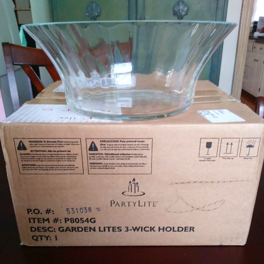 PartyLite  Garden Lites Replacement Bowl for 3 Wick Holder'